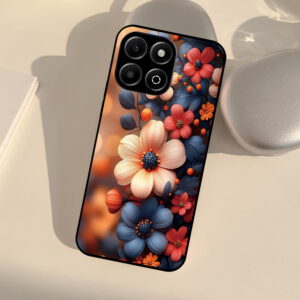 Artistic Floral Phone Case For Huawei Honor X6b 4g/Play 60 Plus/X7c/200 Smart 5g/X8/X8 5g/X6a/200 Lite Soft Silicone with Camera Protection Anti-Scratch & Airbag Drop Resistance Drop Resistance Ideal Gift for Her Him Mobile Accessories Fashion Design