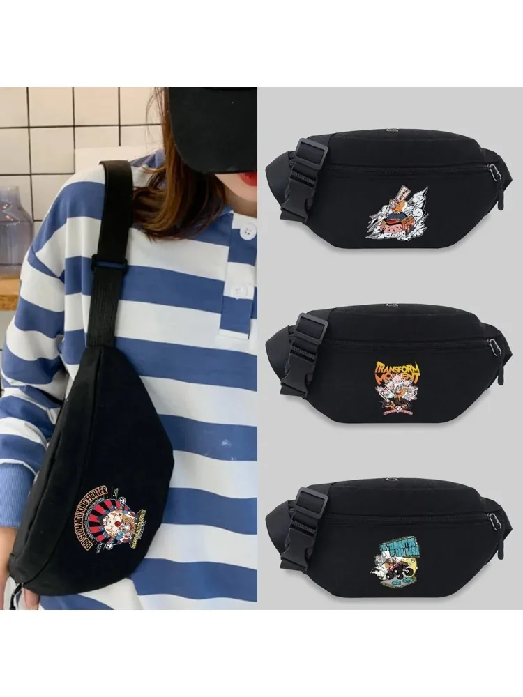 Fanny Pack Popular Student Backpack Mask Pattern Series Crossbody Bag Waist Bag Chest Bag Casual Sports