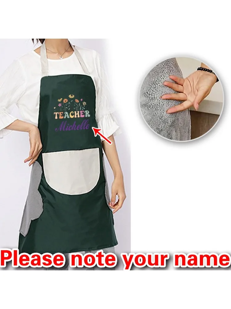 Personalized Customized Unisex Waterproof Kitchen Apron Restaurant Shop Work Clothes Pocket Fashion Cleaning Apron