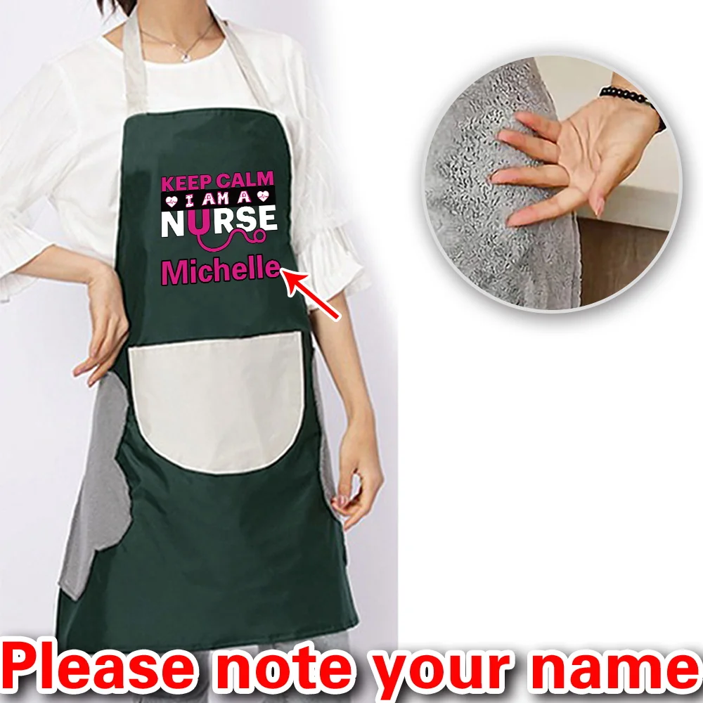 Personalized Customized Bib Oil-proof Work Cleaning Apron Men and Women Home Restaurant Kitchen Baking