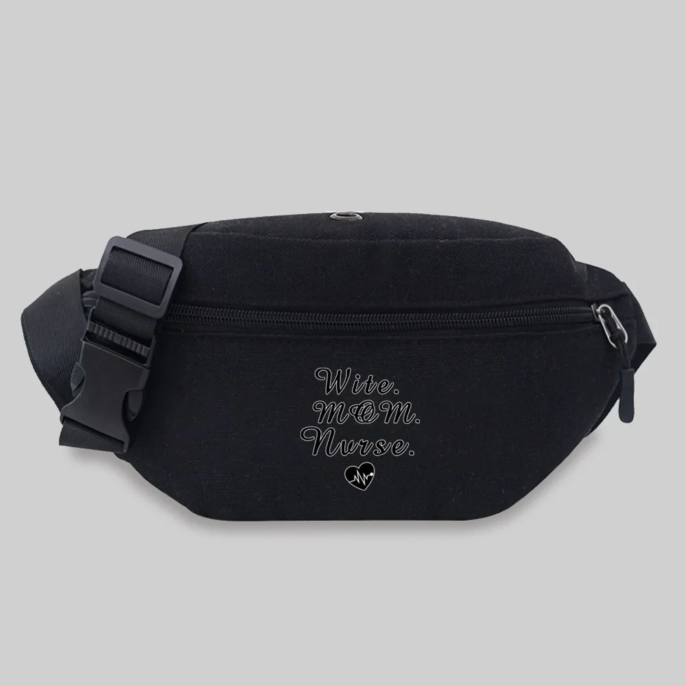 2025 Popular Student Bum Bag Nurse Pattern Messenger Waist Bag Chest Bag Leisure Sports Canvas Fanny Pack Convenient
