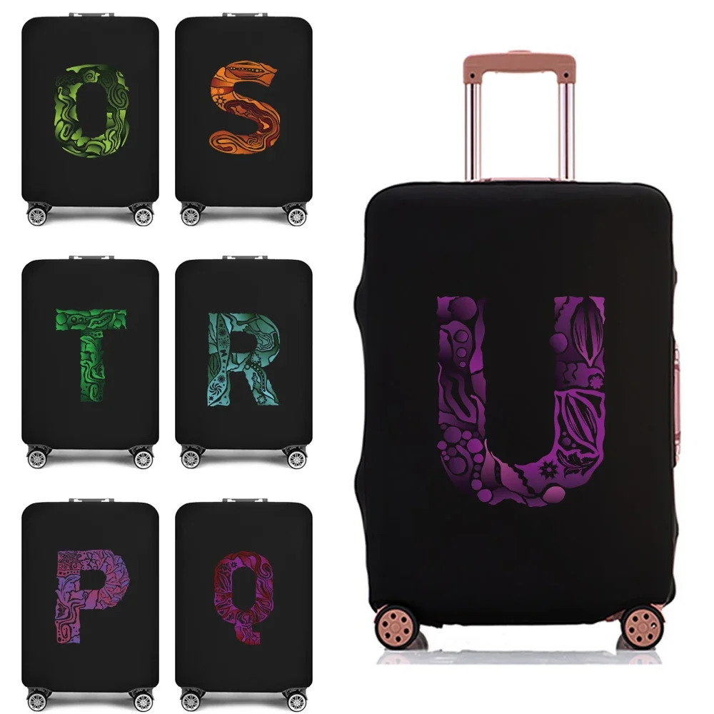 Travel Luggage Protective Case Engrave Image Letter Traveler Essentials Accessories for 18-28 Inch Elastic Dust Suitcase Cover