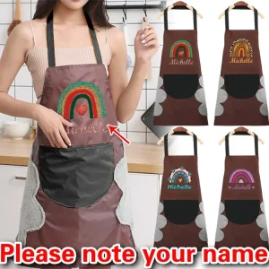 Personalized Customized Kitchen Household Oil-proof Cooking Apron Kitchen Waterproof Adult Coffee Baking Accessories