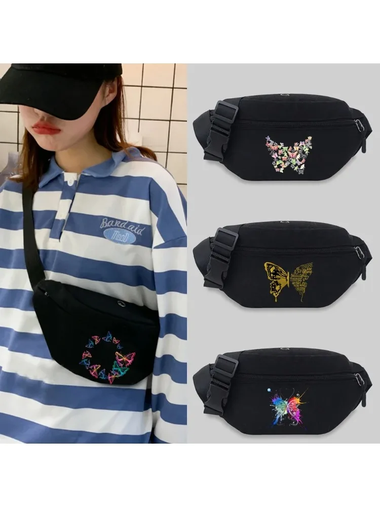 Waist Pack Unisex Bum Bags Butterfly Pattern Printing Series Lightweight  Sports Chest Bag Wild Adjustable Strap Fanny Pack