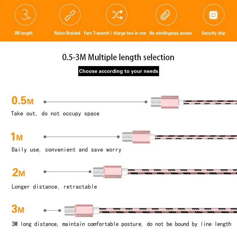 Universal Type C USB – C Charging Data Sync Charger Cable Lead for Xiaomi Huawei Samsung Charger Xiaomi redmi Android Tablet