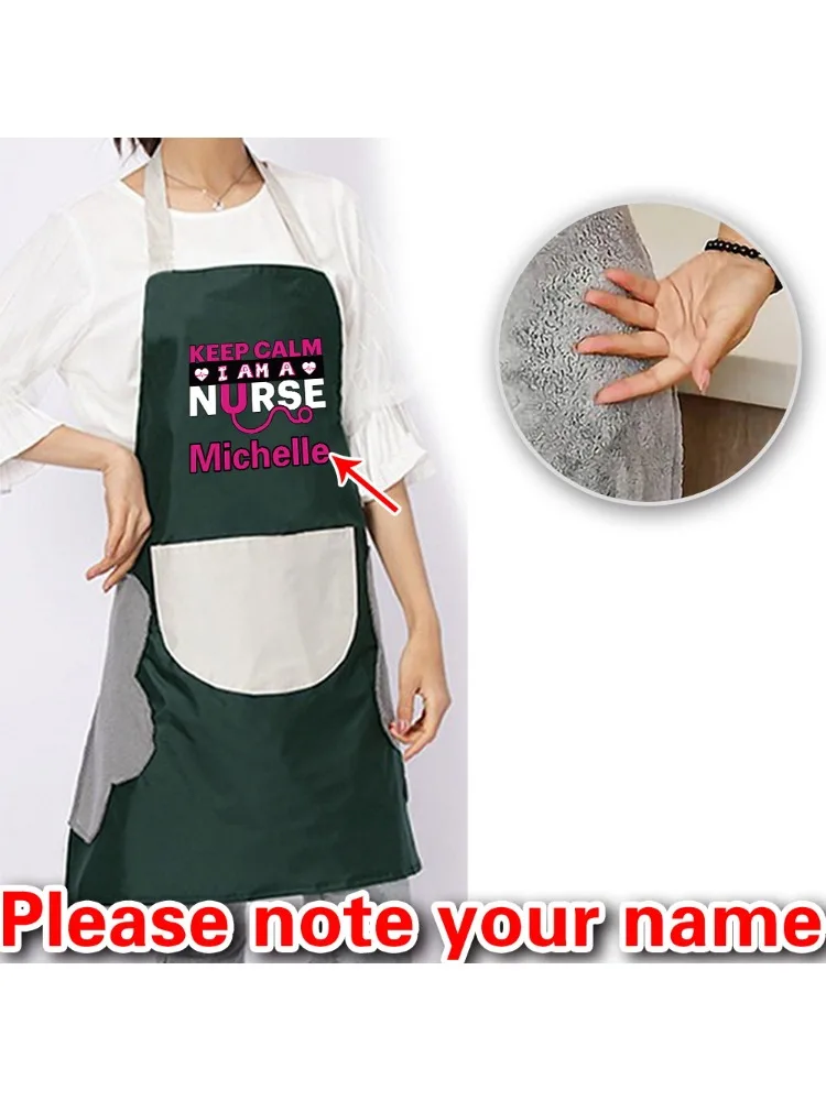 Personalized Customized Bib Oil-proof Work Cleaning Apron Men and Women Home Restaurant Kitchen Baking