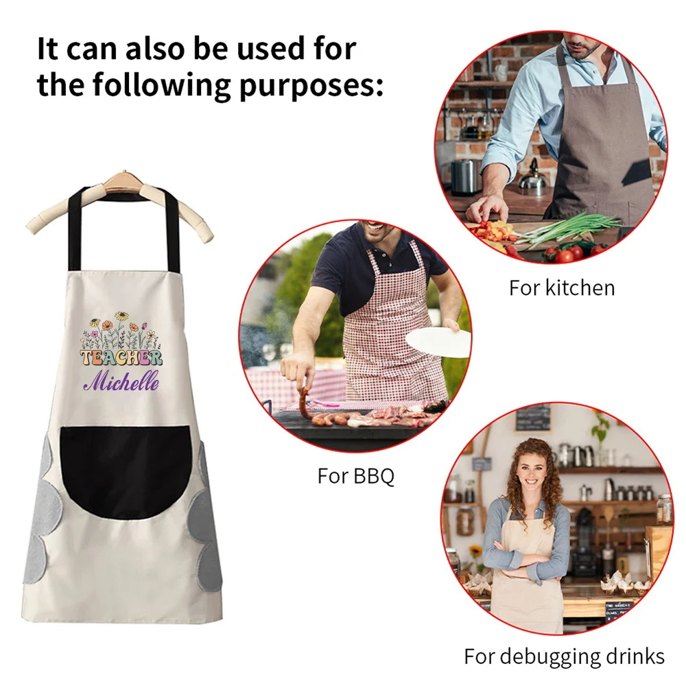 Personalized Customized Simple Fashion Apron Kitchen Flower Shop Coffee Shop Apron