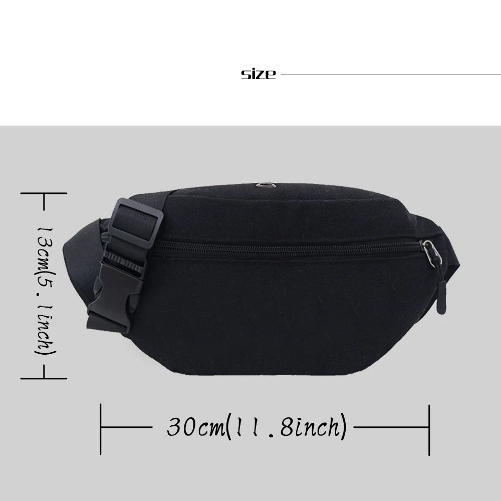 2025 Popular Student Bum Bag Pew Pattern Messenger Waist Bag Chest Bag Leisure Sports Canvas Fanny Pack Convenient