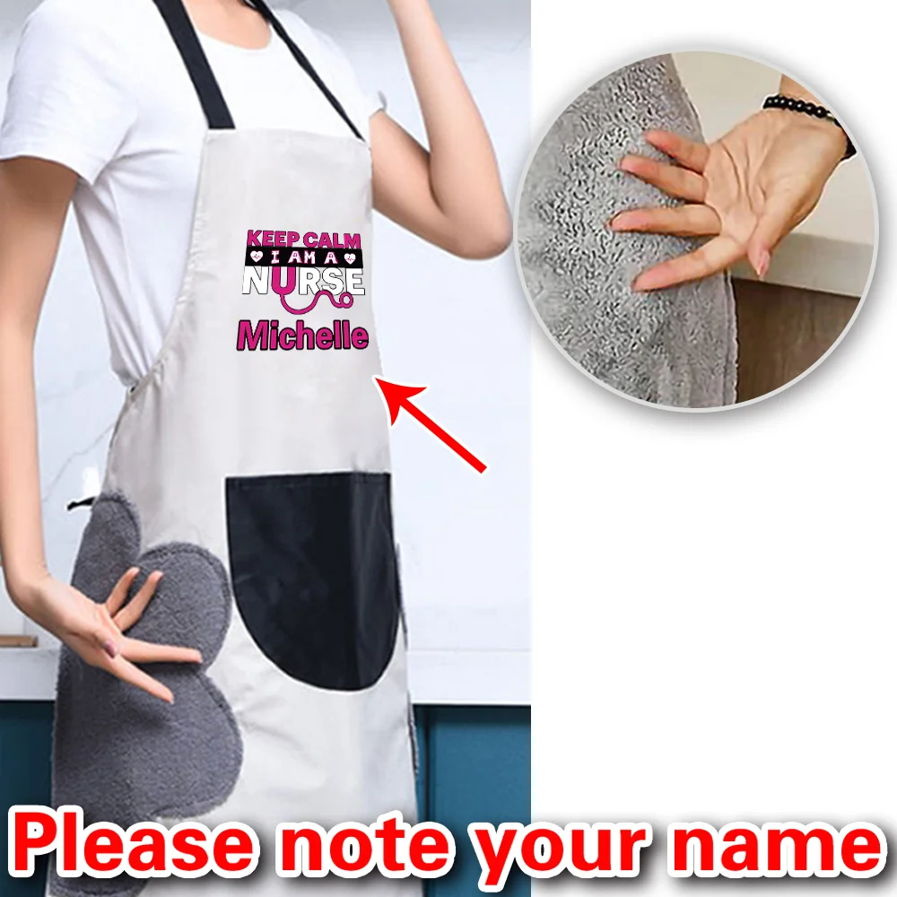 Personalized Customized Kitchen Apron Female Male Chef Work Apron Barbecue Restaurant Bar Coffee Shop Beauty Nail Art Studio