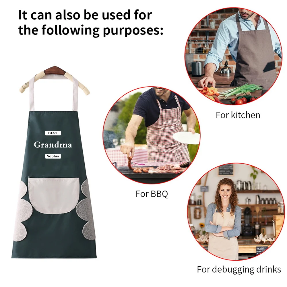 Personalized Customized Kitchen Apron Waterproof Restaurant Barber Shop Fashion Printing Cleaning Apron
