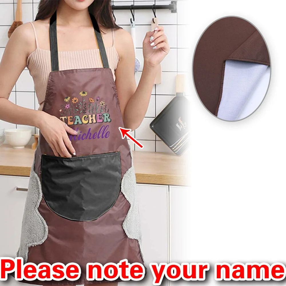 Personalized Customized Waterproof Kitchen Apron Home Cooking Baking Pocket