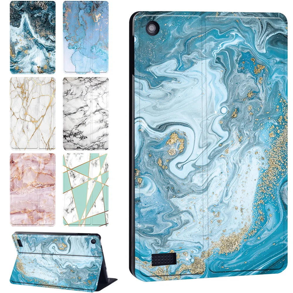 Universal Case For Amazon Fire 7 (5th Gen 2015)/Fire 7 (7th Gen 2017)/Fire 7 (9th Gen 2019) PU Tablet Stand Cover Case