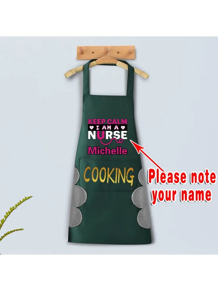 Custom Aprons for Woman Men Chef Work Grill Restaurant Bar Shop Cafes Beauty Nails Studios Uniform Thin Apron