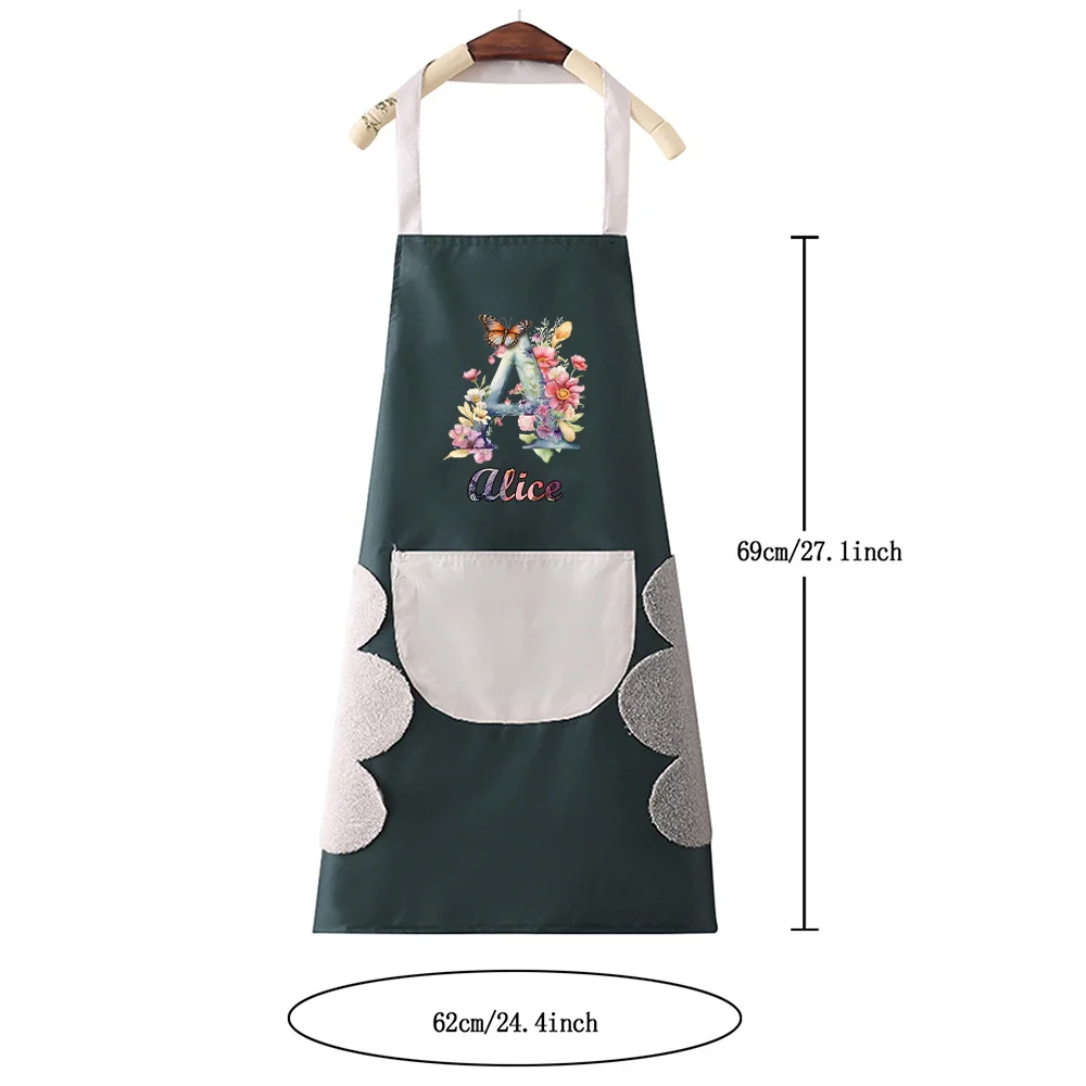 Personalized Customized Household Apron Oil-proof and Hand-wiping Kitchen Cooking Adult Big Pocket Fashion Apron
