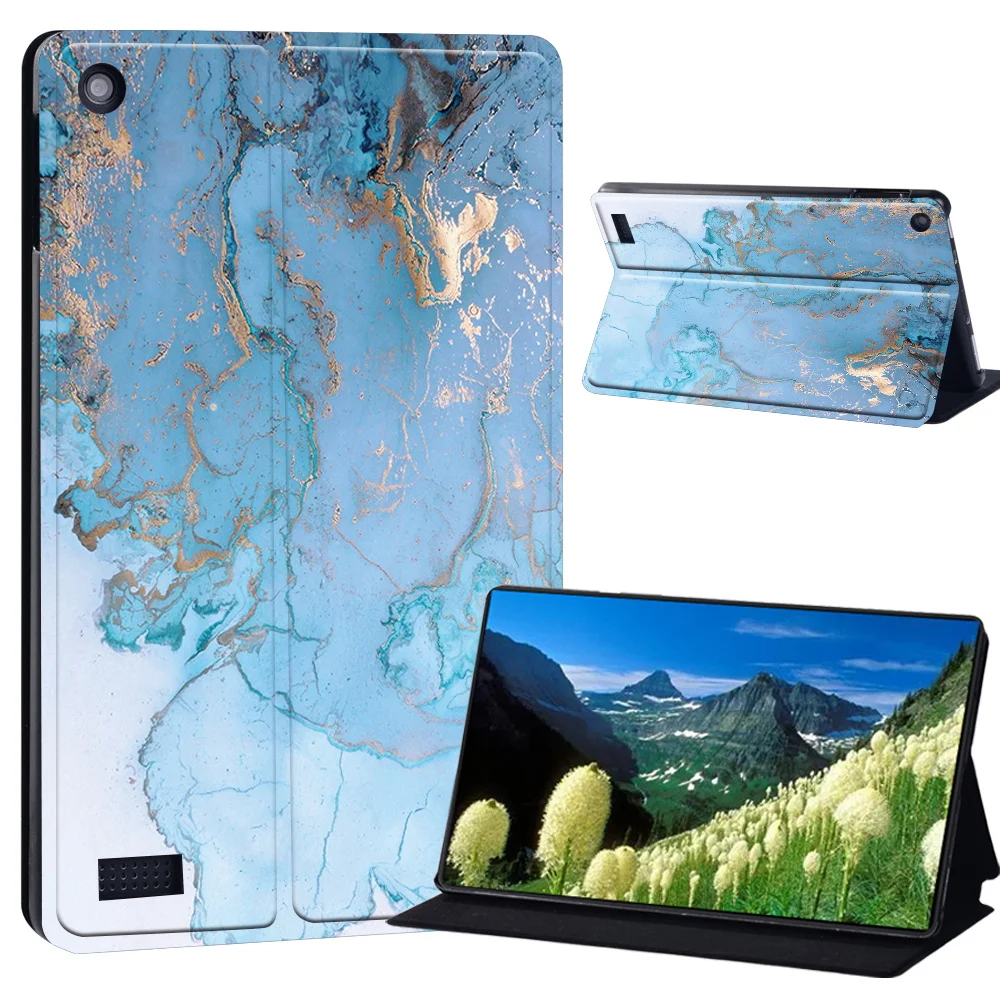 Universal Case For Amazon Fire 7 (5th Gen 2015)/Fire 7 (7th Gen 2017)/Fire 7 (9th Gen 2019) PU Tablet Stand Cover Case