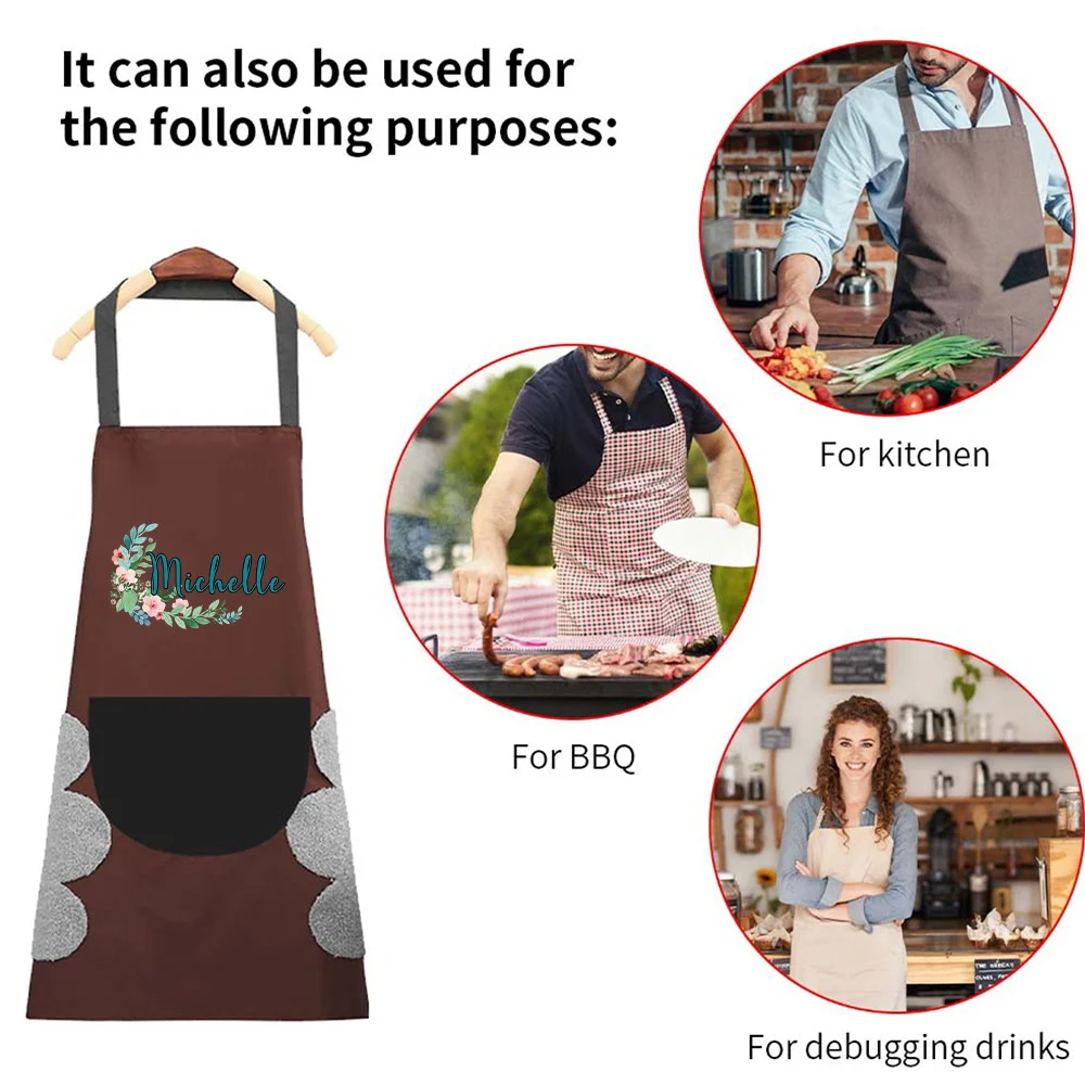 Personalized Customized Fashion Apron for Women and Men Kitchen Cooking Chefs Clean Restaurant Aprons.