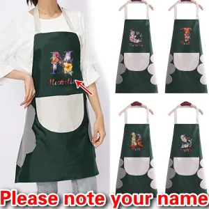 Personalized Customized Household Apron Oil-proof and Hand-wiping Kitchen Cooking Adult Big Pocket Fashion Apron