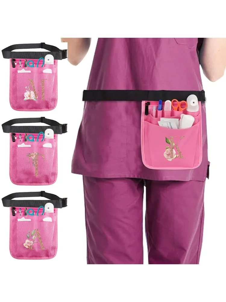 Nurse Waist Bag Medical Supplies Storage Pocket Nurse Accessories Tool Bags High-quality Zipper Storage Pack Rose Gold Series