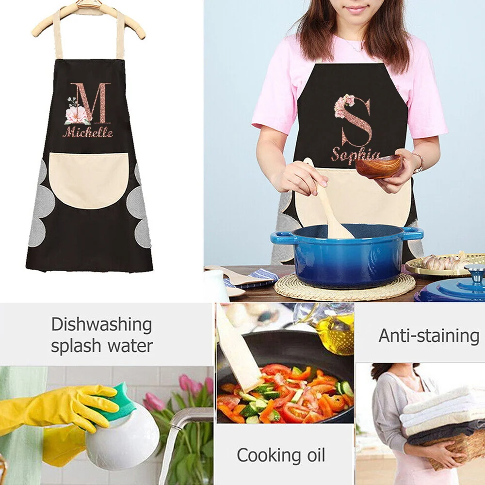 Personalized Customized New Unisex Waterproof Kitchen Apron Restaurant Clerk Work Clothes Pocket Cleaning Apron