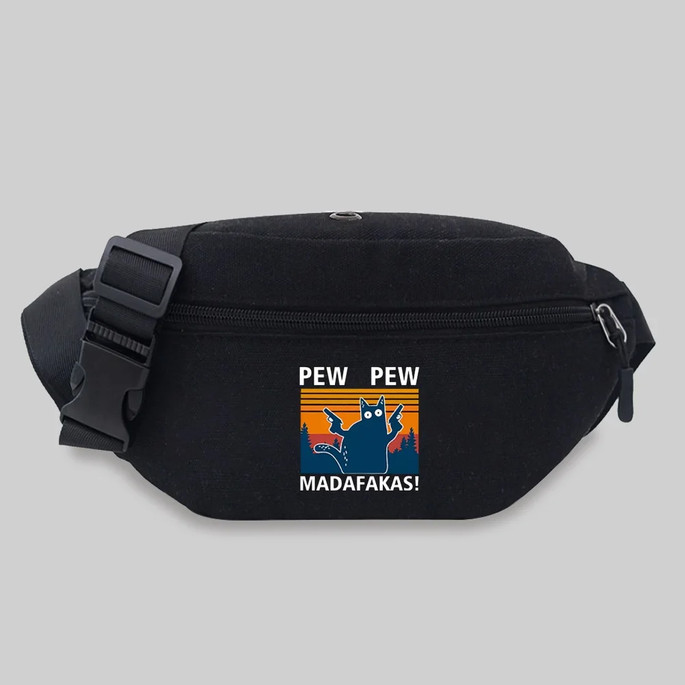 2025 Popular Student Bum Bag Pew Pattern Messenger Waist Bag Chest Bag Leisure Sports Canvas Fanny Pack Convenient