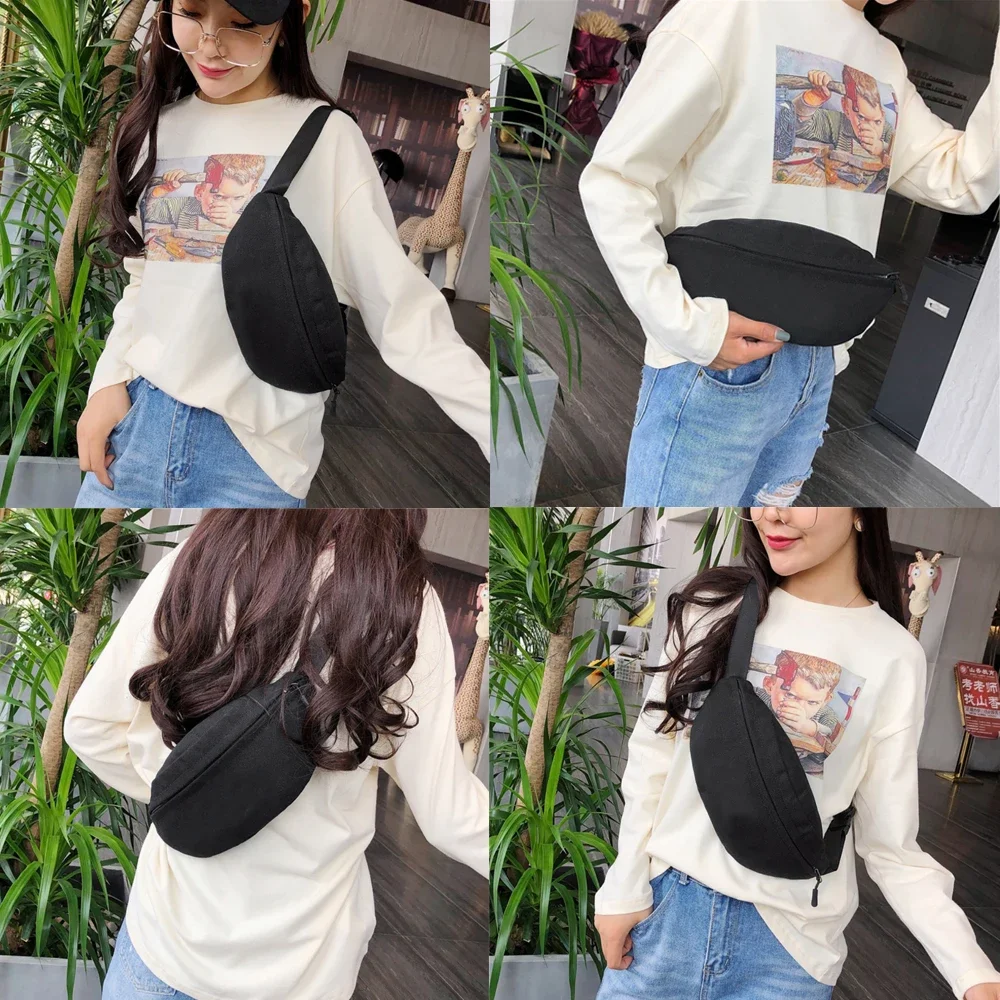 Women’s Sports Waist Bag Unisex Bum Bags Bear Letter Pattern Series Lightweight Black Outdoor Sports Chest Bag Wild Fanny Pack