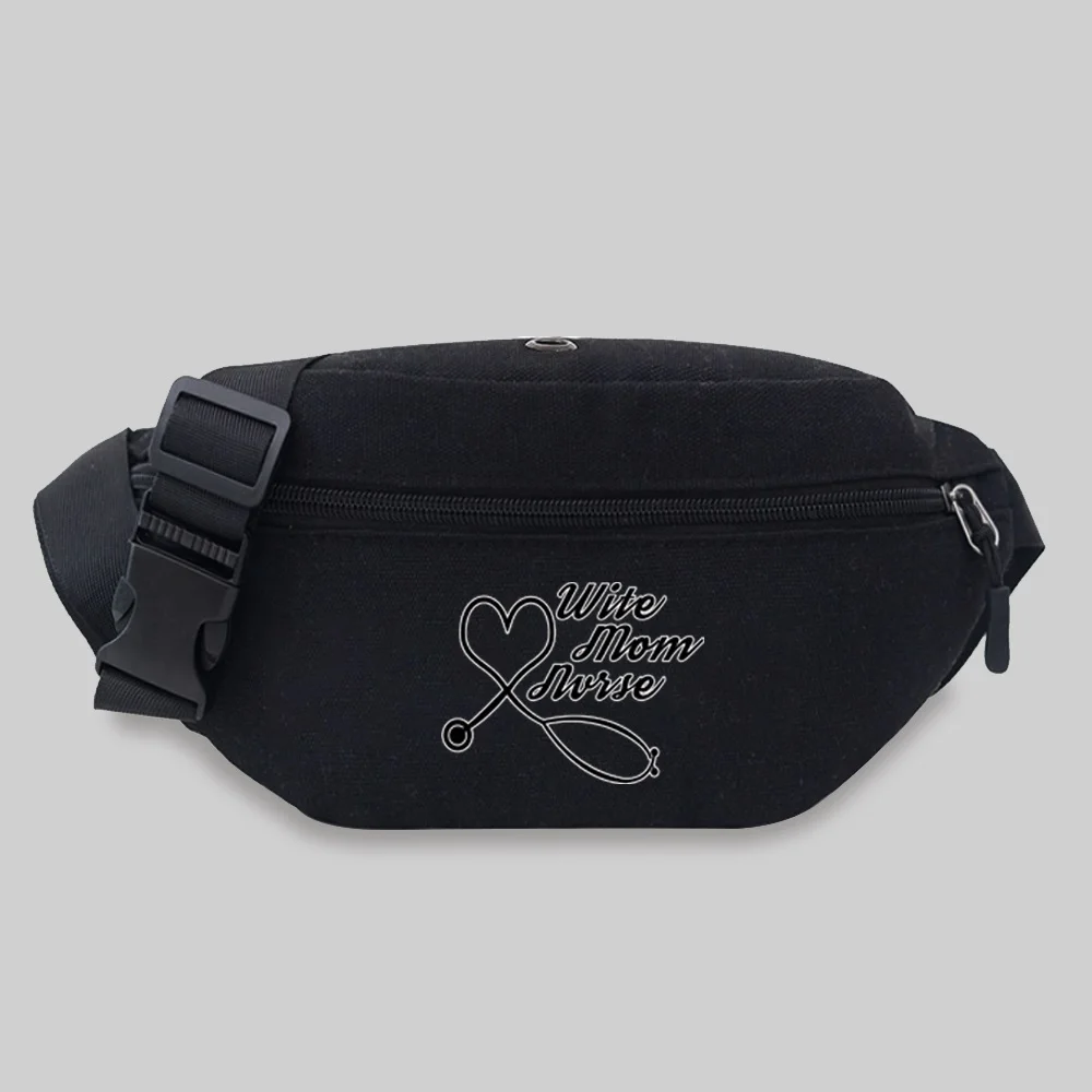 2025 Popular Student Bum Bag Nurse Pattern Messenger Waist Bag Chest Bag Leisure Sports Canvas Fanny Pack Convenient