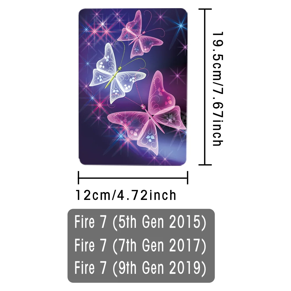 Compatible with Amazon Fire 7 (5th Gen 2015)/Fire 7 (7th Gen 2017)/Fire 7 (9th Gen 2019) Universal Tablet Stand PU Fold Cover