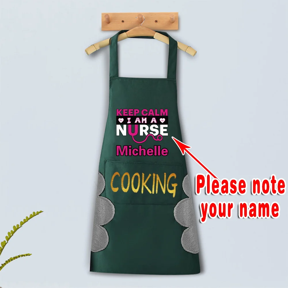 Custom Aprons for Woman Men Chef Work Grill Restaurant Bar Shop Cafes Beauty Nails Studios Uniform Thin Apron