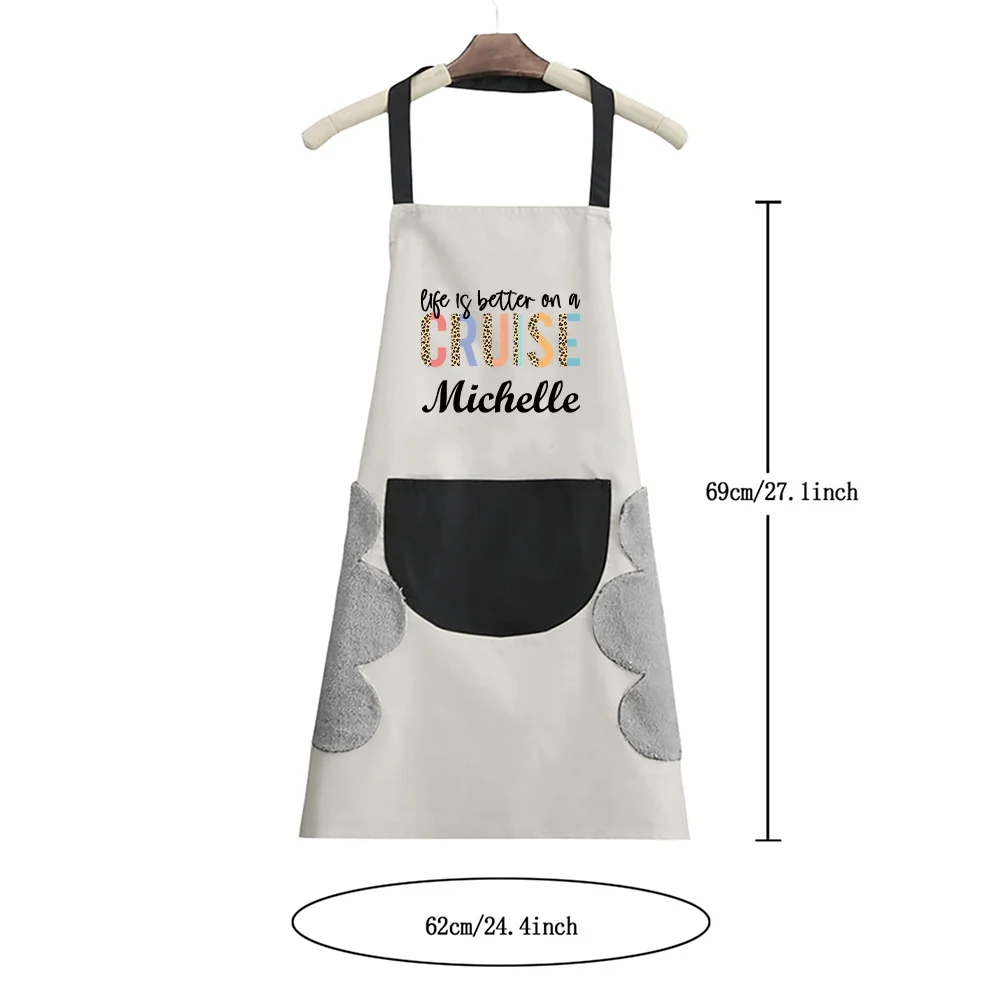 Personalized Customized Kitchen Apron Oil-proof and Waterproof Adult Waist Fashion Apron Kitchen Supplies for Men and Women.