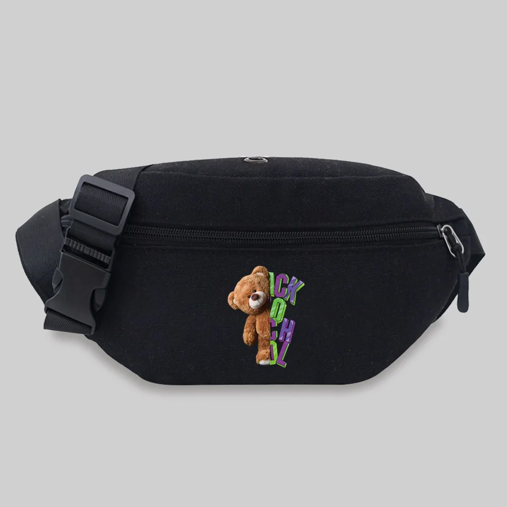 Chest Bag Travel Waist Bag Suitable for Both Men and Women Bear Series Printed Lightweight Casual Sports Canvas Fanny Bag 2025