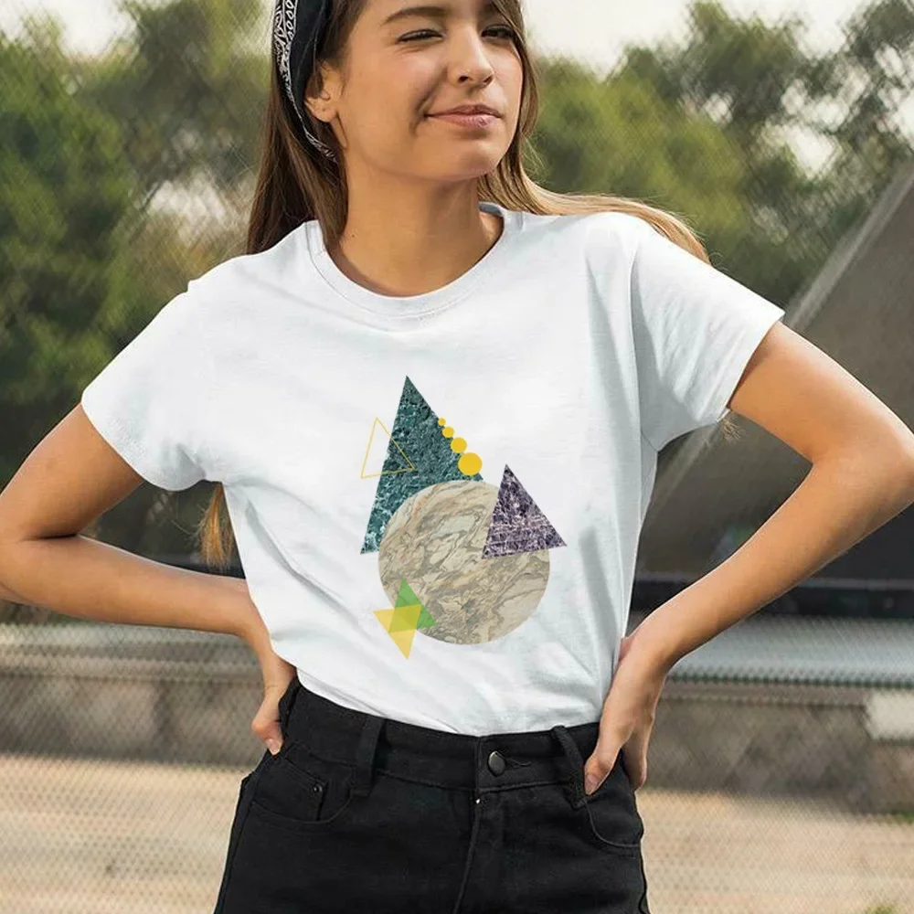 2023 Summer T-shirts Vintage Female Clothing Print Short Sleeve Women T Shirt Harajuku Fashion O-neck Clothes Streetwear Tops