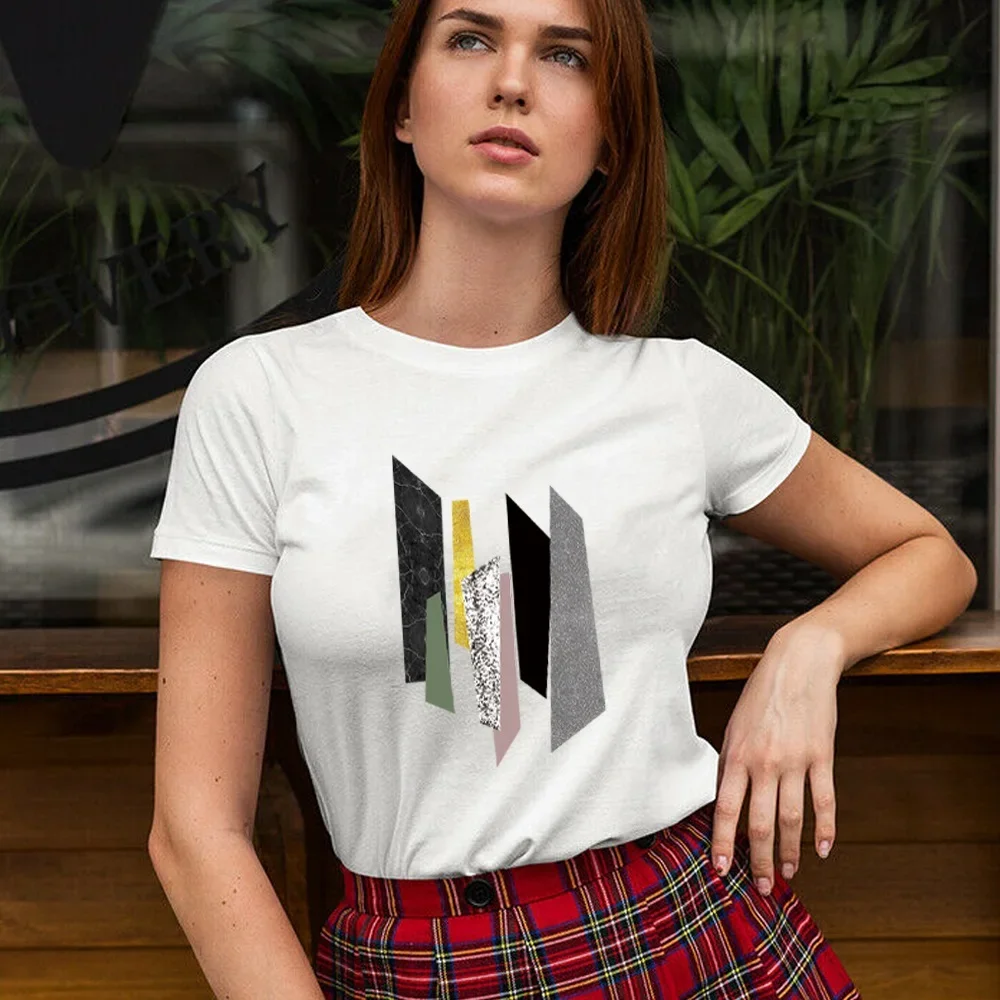 2023 Summer T-shirts Vintage Female Clothing Print Short Sleeve Women T Shirt Harajuku Fashion O-neck Clothes Streetwear Tops