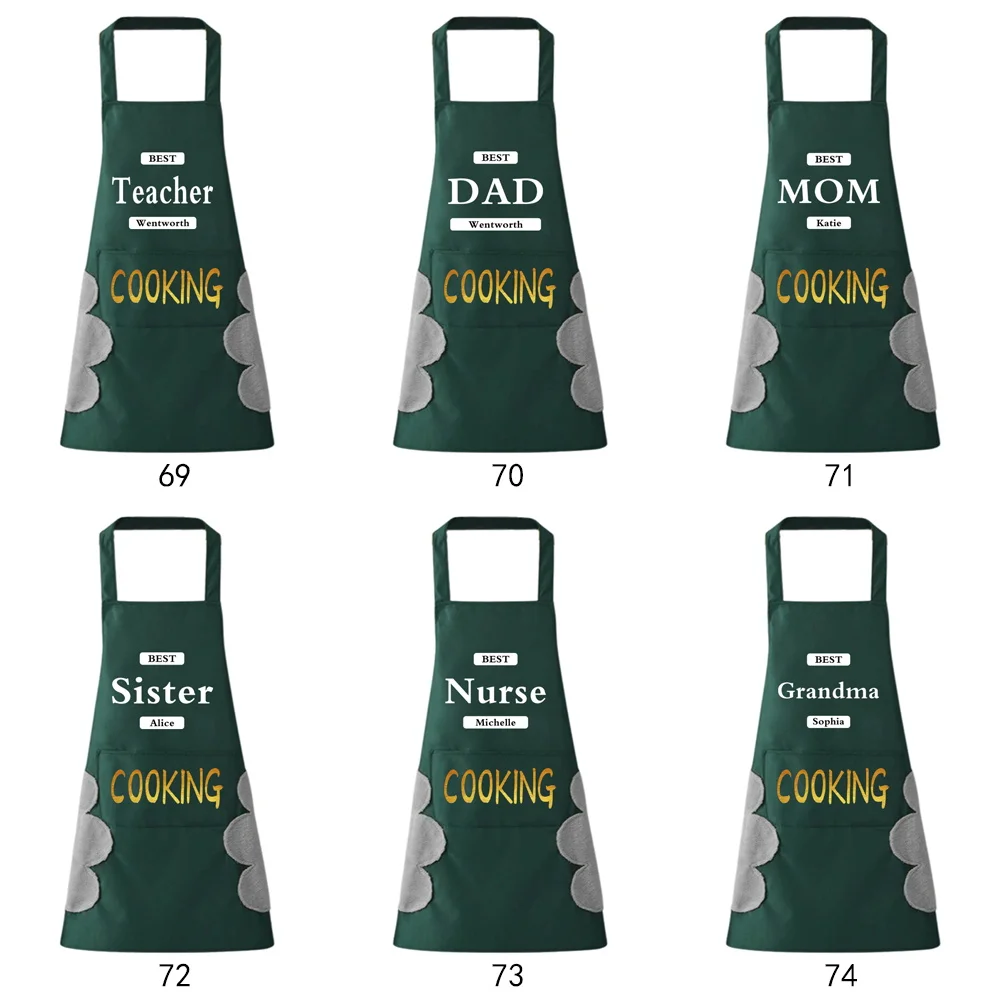 Custom Bib Waterproof and Oil-proof Apron Front Bag Cleaning Accessories for Men and Women Cooking Kitchen