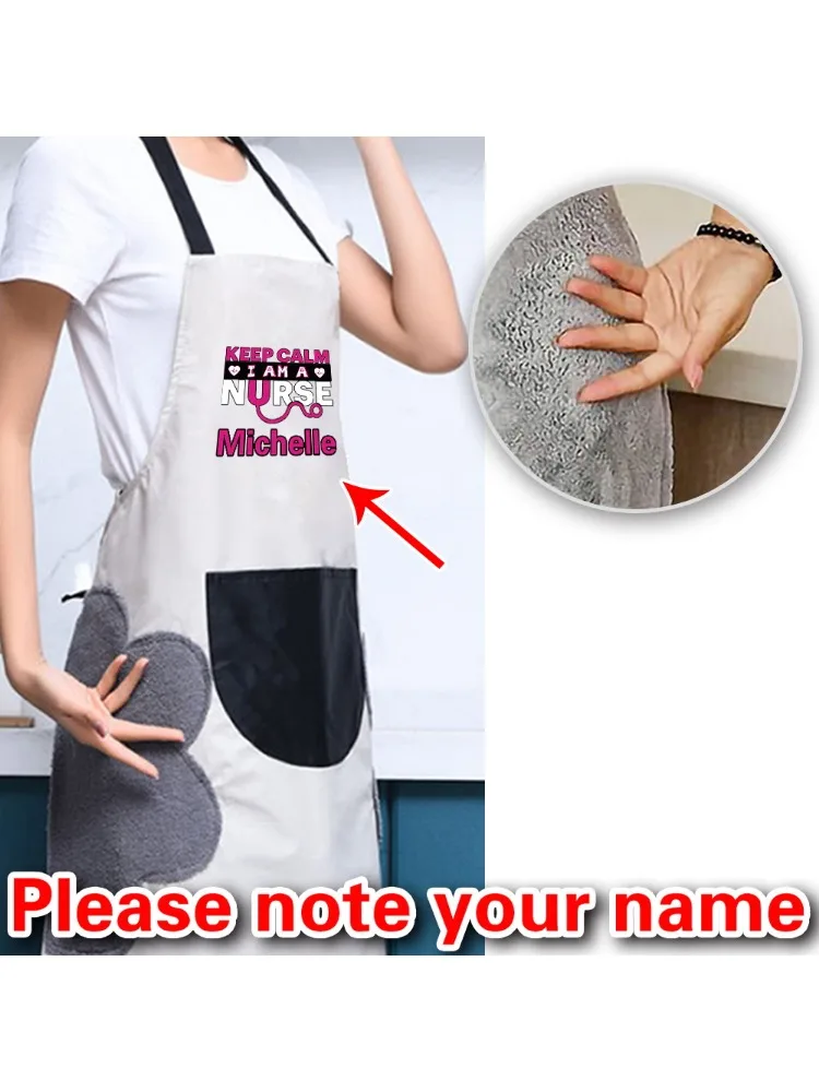 Personalized Customized Kitchen Apron Female Male Chef Work Apron Barbecue Restaurant Bar Coffee Shop Beauty Nail Art Studio