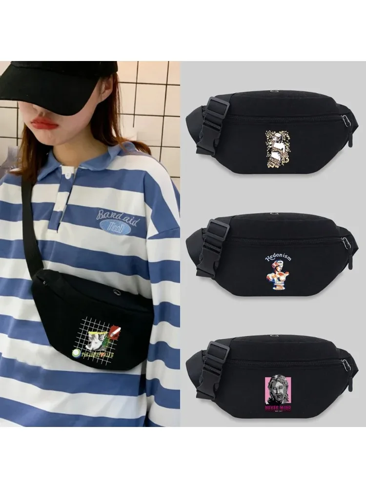 Fanny Packs for Women Outdoor Sports Crossbody Bag Sculpture Series Pattern Waist Bags Leisure Sports Canvas Travel Belt Bag