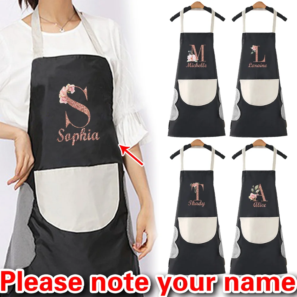 Personalized Customized New Unisex Waterproof Kitchen Apron Restaurant Clerk Work Clothes Pocket Cleaning Apron