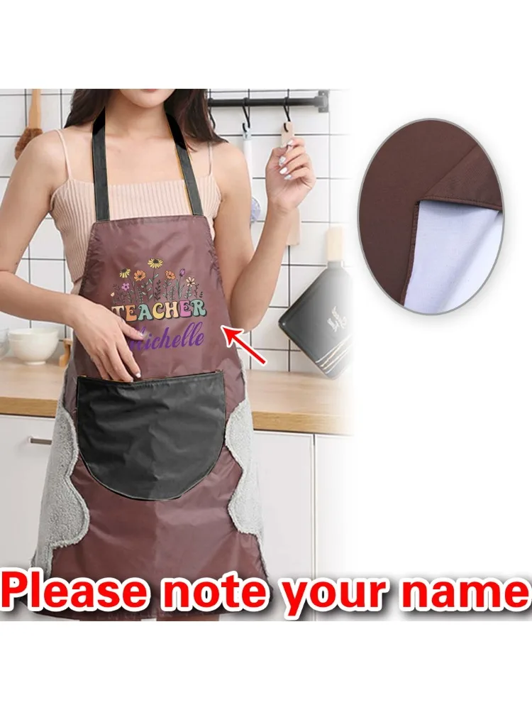 Personalized Customized Waterproof Kitchen Apron Home Cooking Baking Pocket