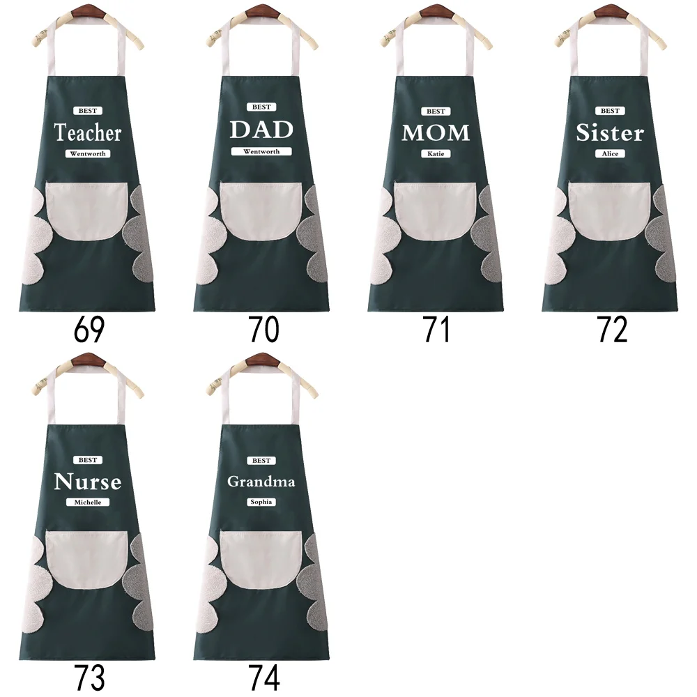 Personalized Customized Kitchen Apron Waterproof Restaurant Barber Shop Fashion Printing Cleaning Apron