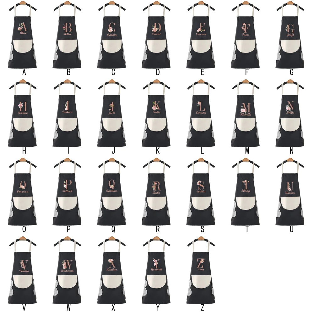 Personalized Customized New Unisex Waterproof Kitchen Apron Restaurant Clerk Work Clothes Pocket Cleaning Apron