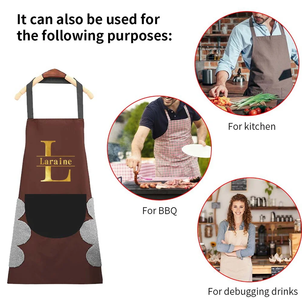 Personalized Customized New Waterproof and Oil-proof Apron for Men and Women Kitchen Cooking Apron Is Light and Durable.