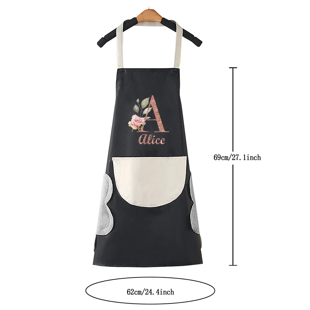 Personalized Customized New Unisex Waterproof Kitchen Apron Restaurant Clerk Work Clothes Pocket Cleaning Apron