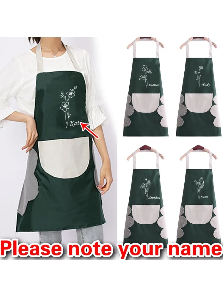 Personalized Customized Household Apron Large Pocket Unisex Cleaning Apron for Cooking and Baking