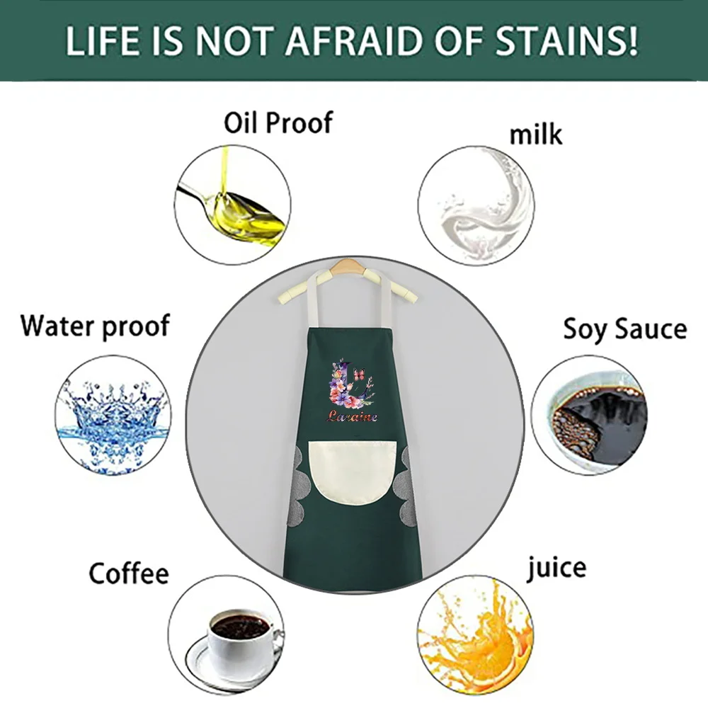 Personalized Customized Household Apron Oil-proof and Hand-wiping Kitchen Cooking Adult Big Pocket Fashion Apron