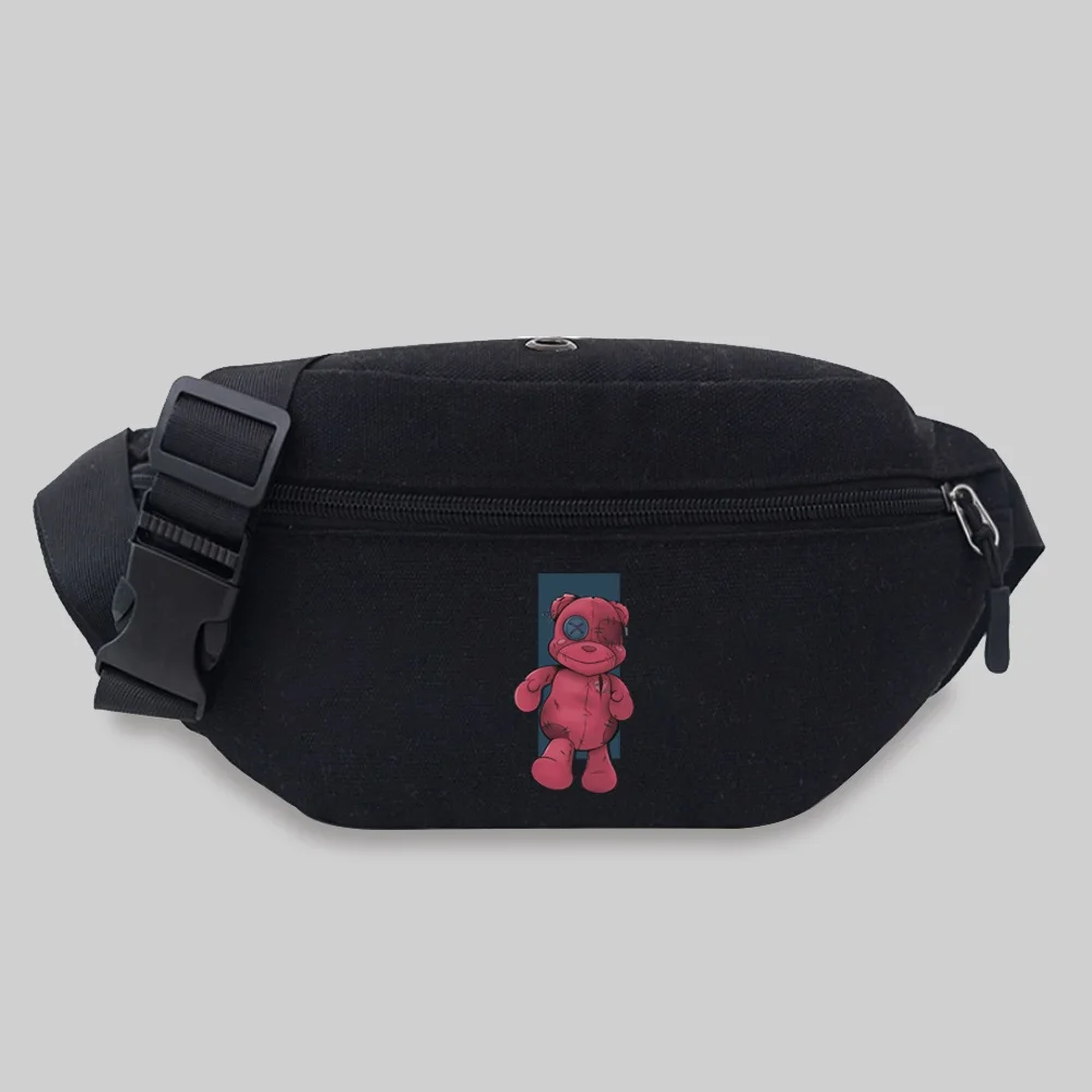 Chest Bag Travel Waist Bag Suitable for Both Men and Women Bear Series Printed Lightweight Casual Sports Canvas Fanny Bag 2025