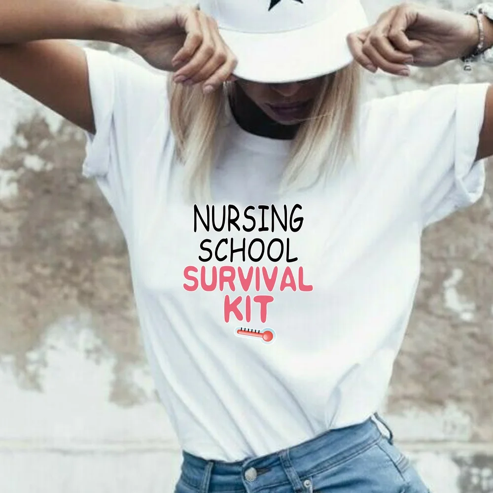 T-Shirts Women’s Round Neck  Short Sleeves Simple Nurse Printed Summer Fashion Casual Women’s T-Shirt Tops Tee