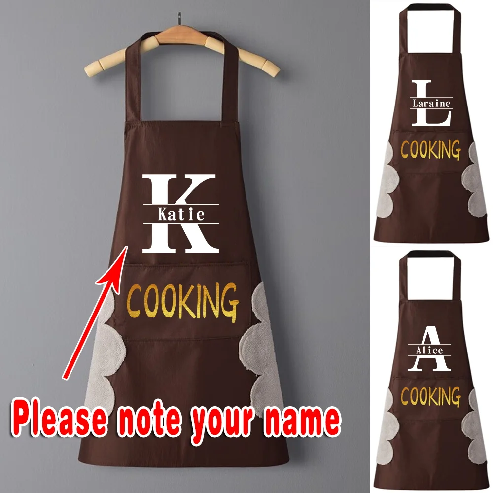Personalized CustomizedCustom Name Pattern Chef Hat Cooking Apron Unisex Bib Kitchen Cooking Baking