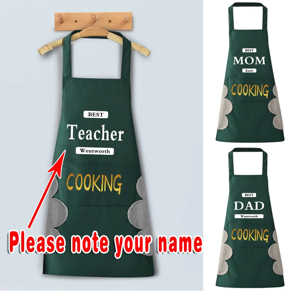 Custom Bib Waterproof and Oil-proof Apron Front Bag Cleaning Accessories for Men and Women Cooking Kitchen