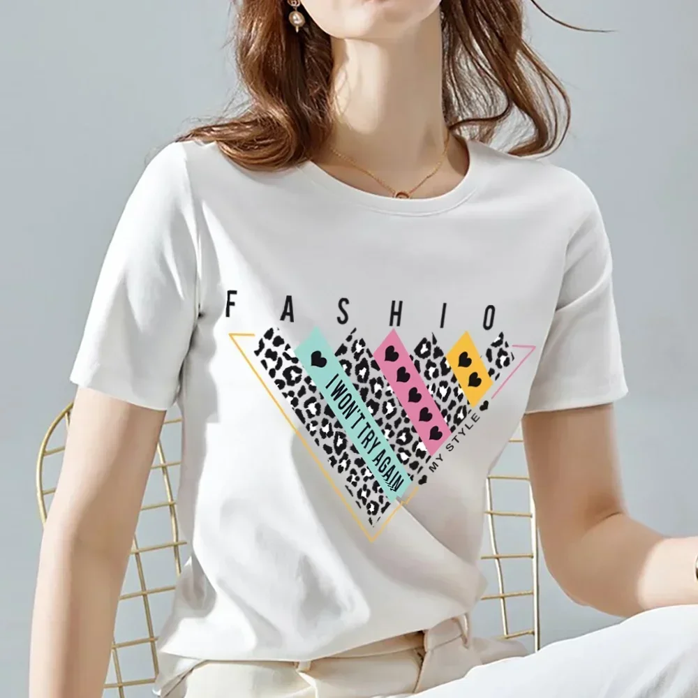 T- Shirt Women Summer New Short Sleeve Leopard Print Clothing Girl T-Shirt Harajuku Graphic Clothing Women’s Top Women Clothing