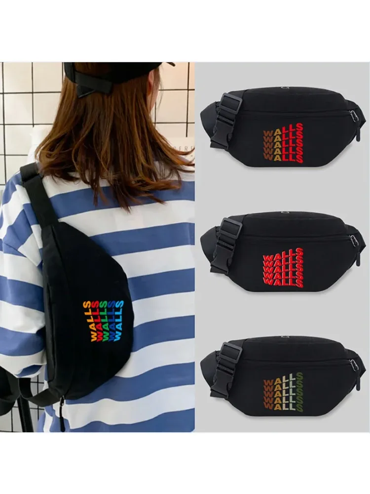 Trend Wallsl Pattern Waist Bag Chest Bag Unisex Student Printing  Leisure Sports Fanny pack Wild Bum bag