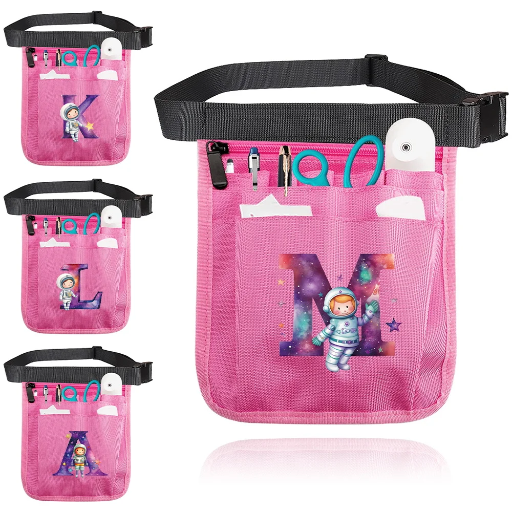 Nurse Waist Pocket Multifunctional Medical Supplies Storage Pack Durable Waist Bag Astronaut Letter Series Unisex Storage Bags